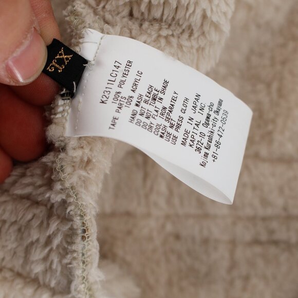 Kapital Jacket Mens XL 4 Fleece Prisoner Craft Tattersall Zip Long Sleeve - Picture 13 of 16